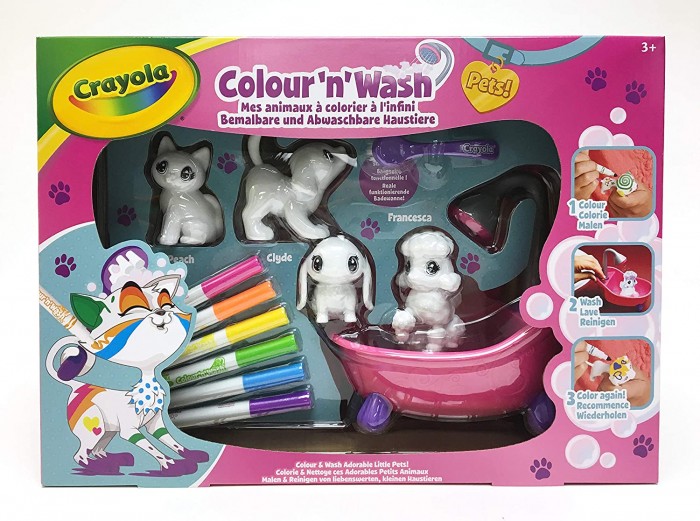 фото Crayola фигурки для раскрашивания washimals набор с ванной