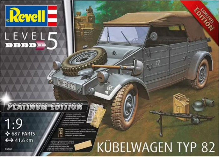 

Revell Сборная модель Германский автомобиль Kubelwagen Typ 82 Platinum 1:9, Сборная модель Германский автомобиль Kubelwagen Typ 82 Platinum 1:9