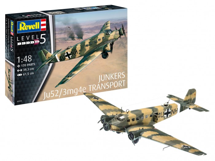 фото Revell сборная модель самолёт junkers ju52/3m transport 1:72