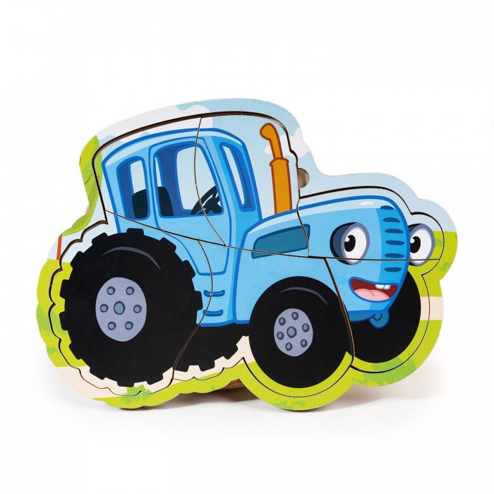 Деревянная игрушка BochArt Пазлы Синий трактор