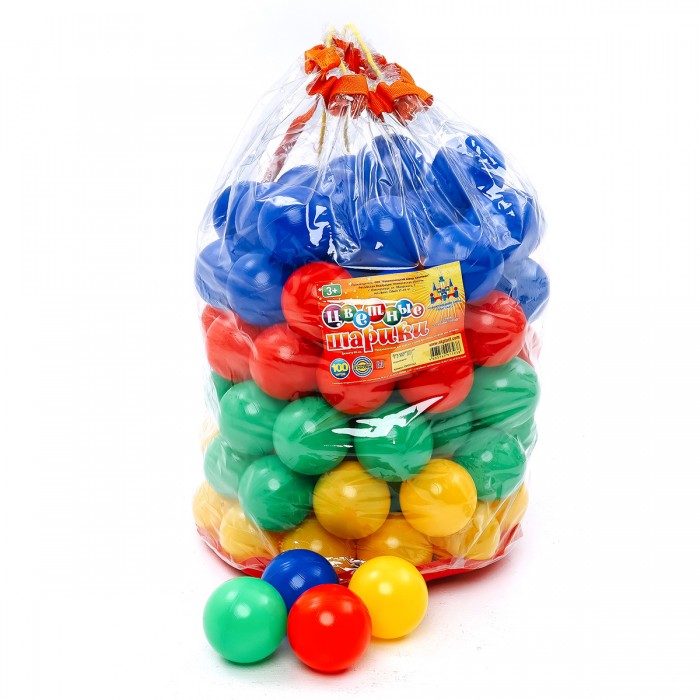 Новокузнецкий завод пластмасс Цветные шарики для сухого бассейна 100 шт. ПИ000043 - фото 1
