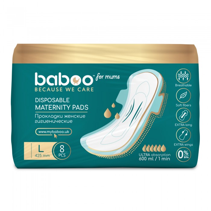 Baboo Прокладки женские гигиенические размер L 8 шт. 2-110 - фото 1