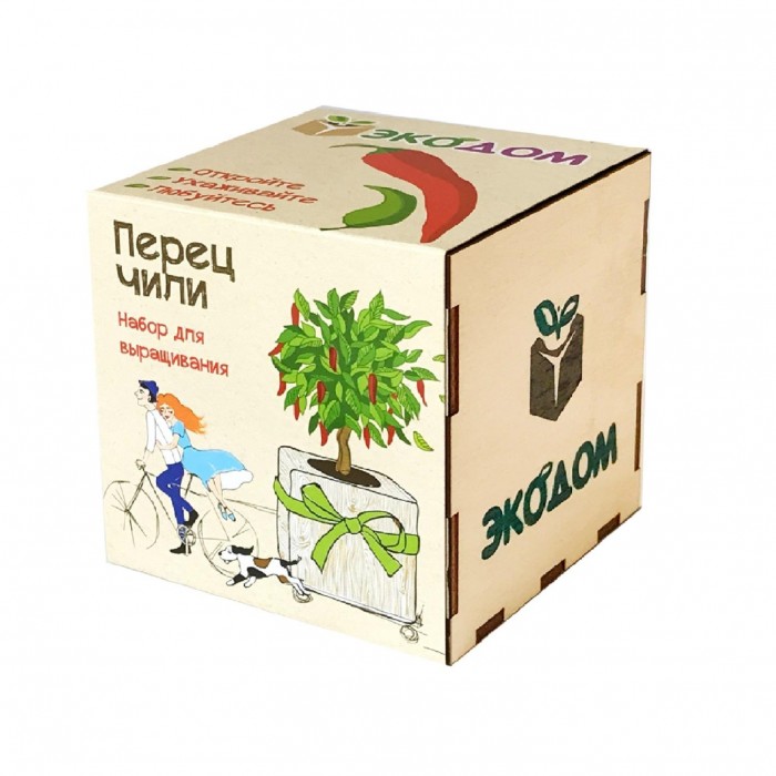 Kawaii Factory Подарочный набор для выращивания в кубике ЭкоДом Перец чили