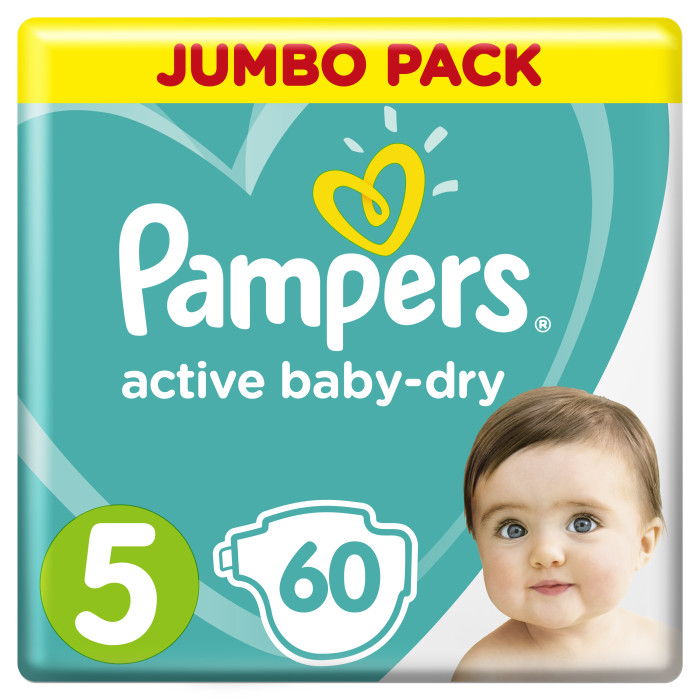 Pampers Подгузники Active Baby Dry Junior р.5 (11-16 кг) 60 шт.