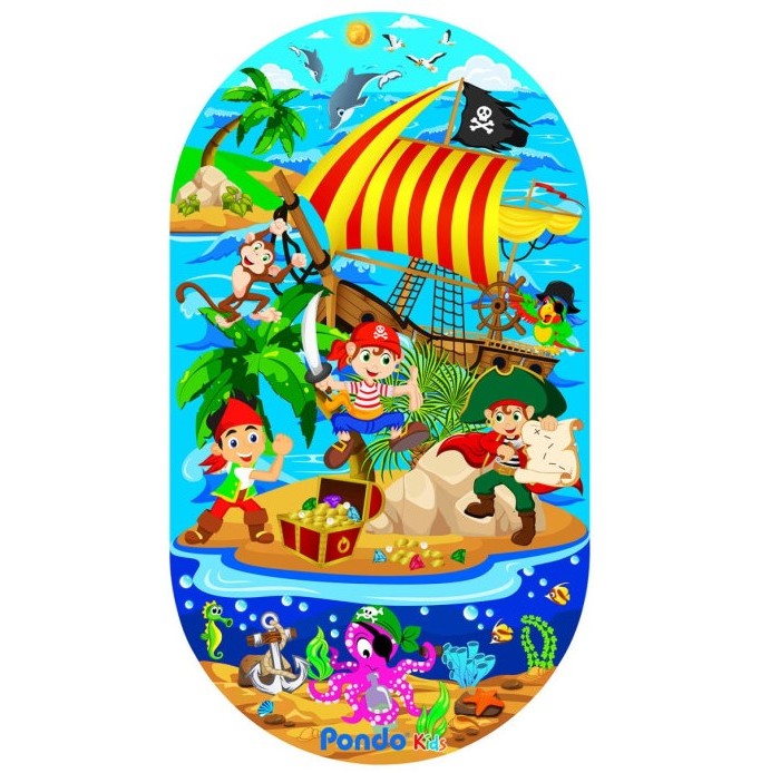 Купить Коврики для купания, Коврик Pondo Kids для ванны Морские пираты 69x39 см