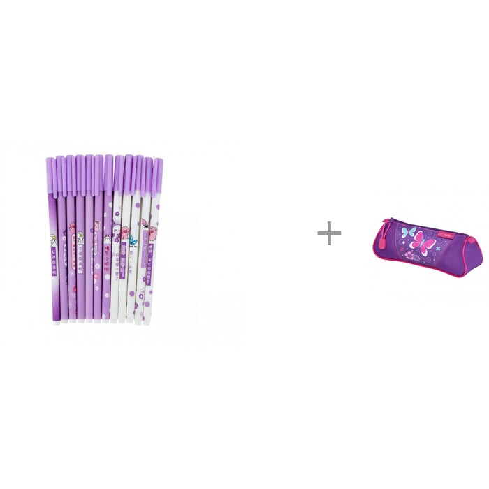 

Kawaii Factory Набор ручек Лаванда 12 шт. и Пенал-косметичка Herlitz Triangular Butterfly, Набор ручек Лаванда 12 шт. и Пенал-косметичка Herlitz Triangular Butterfly