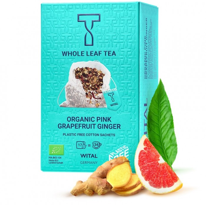 Wital Чай органический фруктовый Розовый Грейпфруктовый Имбирь 17 пакетиков