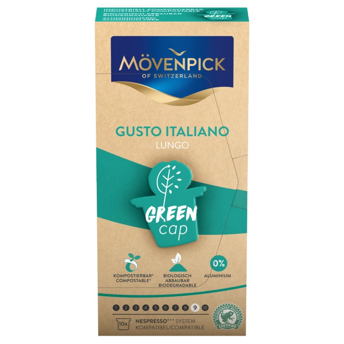 Movenpick Кофе Gusto Italiano Green Cap Lungo 10 капсул по 5.8 г
