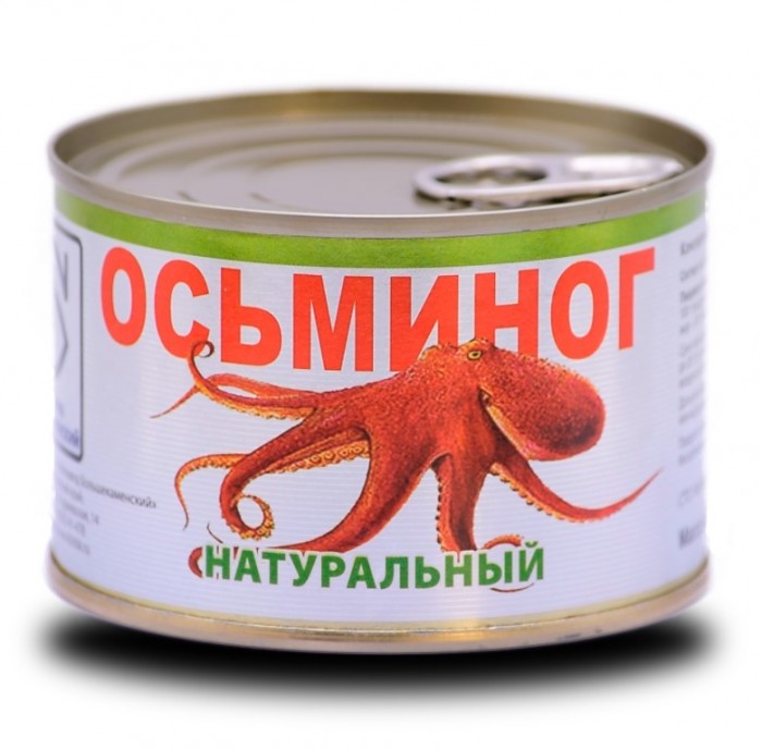 Рыбозавод Большекаменский Консервы Осьминог натуральный 240 г