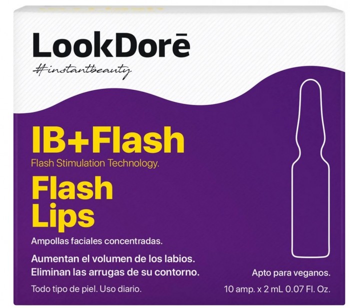 фото Lookdore концентрированная сыворотка в ампулах для губ ib + flash ampoules flash lips 10x2 мл