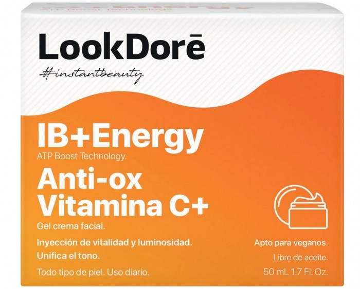 фото Lookdore легкий тонизирующий крем-флюид ib + energy anti-ox vitamin c gel cream 50 мл