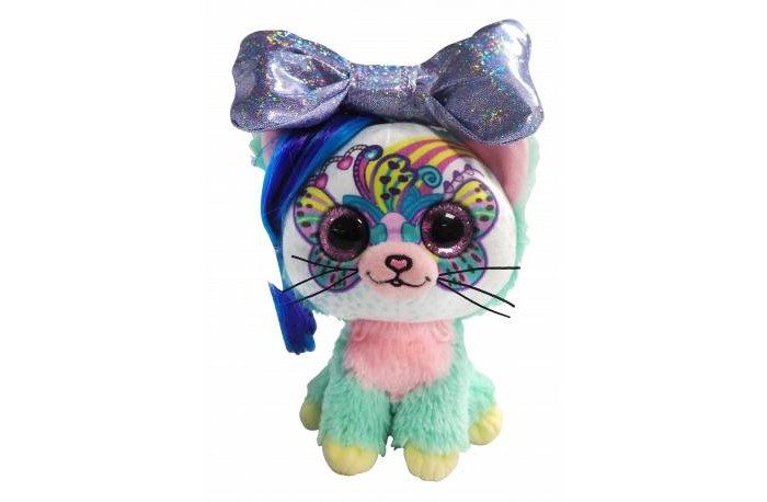 фото Мягкая игрушка shokid little bow pets котенок rainbow с бантиком сюрпризом 18 см