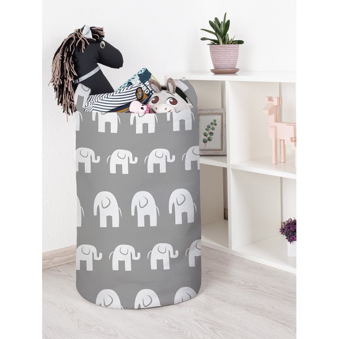 фото Joyarty корзина для игрушек прогулка слонов 60x40 см