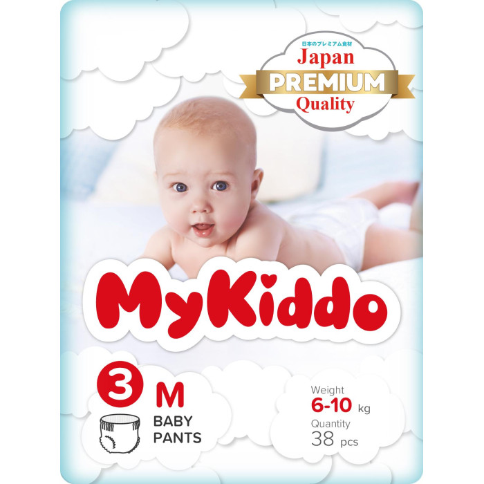  MyKiddo Подгузники-трусики для детей Premium M (6-10 кг) 38 шт.