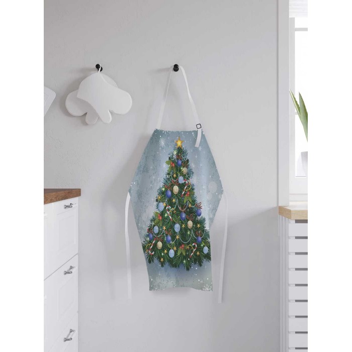 

JoyArty Фартук женский для готовки Ель с цветными шариками 65х65х28 см, Фартук женский для готовки Ель с цветными шариками 65х65х28 см
