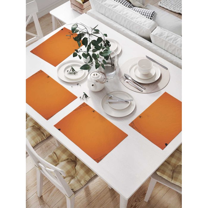 

JoyArty Комплект салфеток для сервировки стола Паутина и тыквы 46х32 см 4 шт., Комплект салфеток для сервировки стола Паутина и тыквы 46х32 см 4 шт.