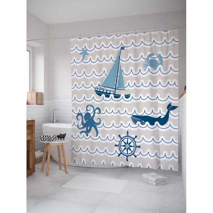 

JoyArty Штора для ванной Сказка про море 180х200 см, Штора для ванной Сказка про море 180х200 см