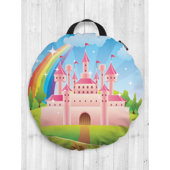 

JoyArty Декоративная подушка сидушка круглая Радужное королевство 52 см, Декоративная подушка сидушка круглая Радужное королевство 52 см