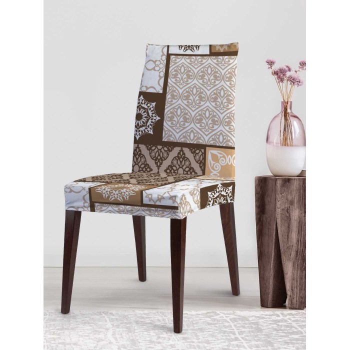 Аксессуары для мебели JoyArty Декоративный велюровый чехол на стул со спинкой Плиточный креатив