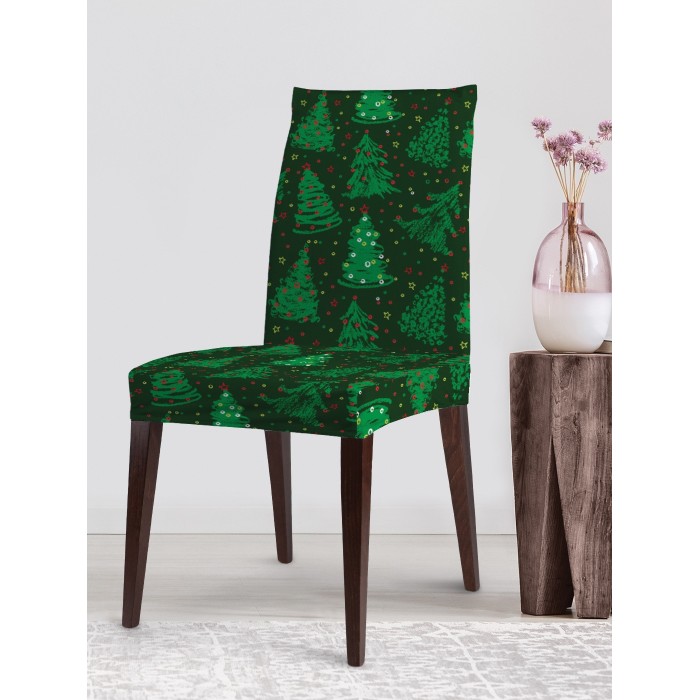 Аксессуары для мебели JoyArty Декоративный велюровый чехол на стул со спинкой Танец елок