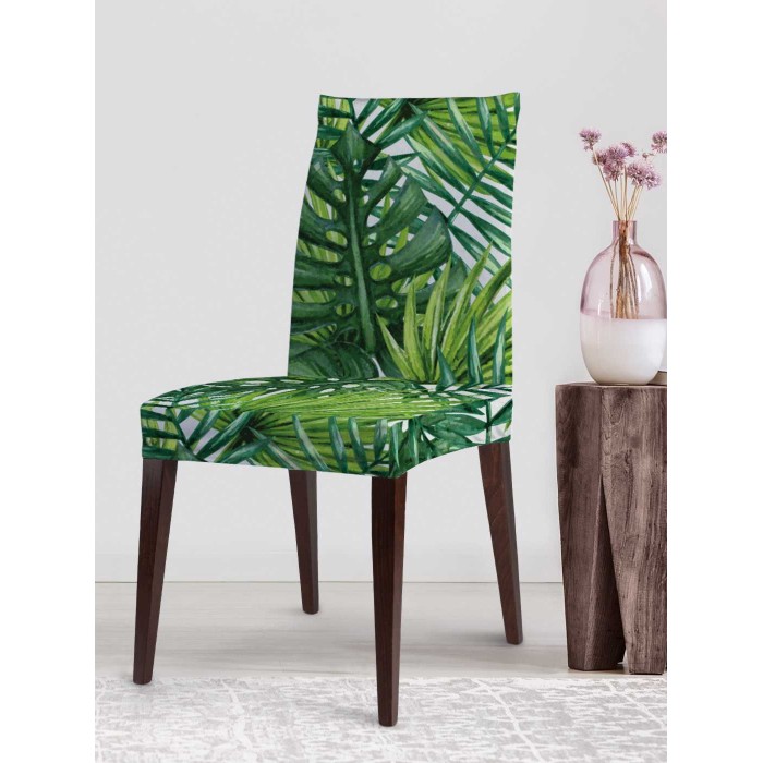 Аксессуары для мебели JoyArty Декоративный велюровый чехол на стул со спинкой Тропические листья