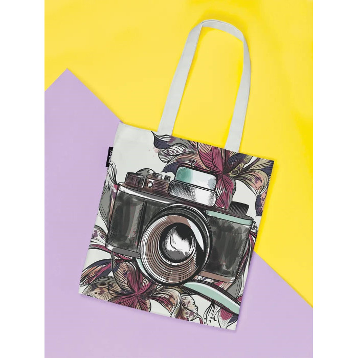 

JoyArty Сумка шоппер Фотоаппарат в цветах 37x35x7 см, Сумка шоппер Фотоаппарат в цветах 37x35x7 см
