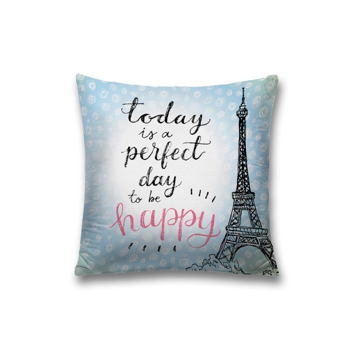 

JoyArty Наволочка декоративная на молнии Идеальный день быть счастливым 45x45 см, Наволочка декоративная на молнии Идеальный день быть счастливым 45x45 см