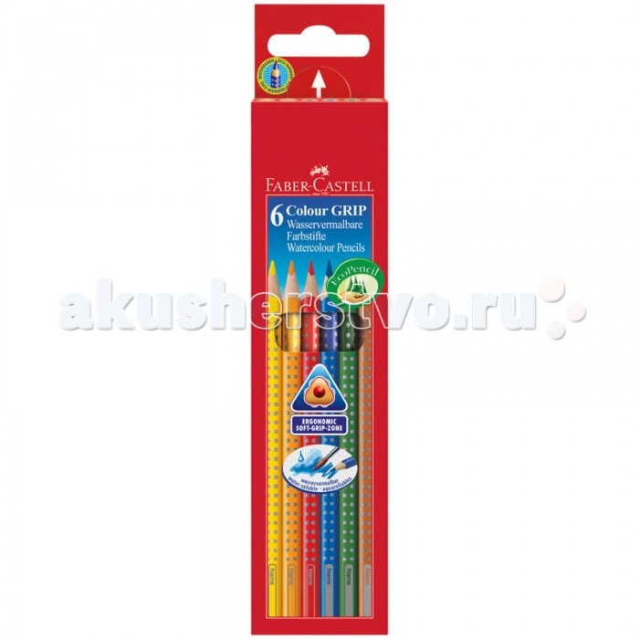 

Faber-Castell Карандаши Grip 6 цветов, Карандаши Grip 6 цветов