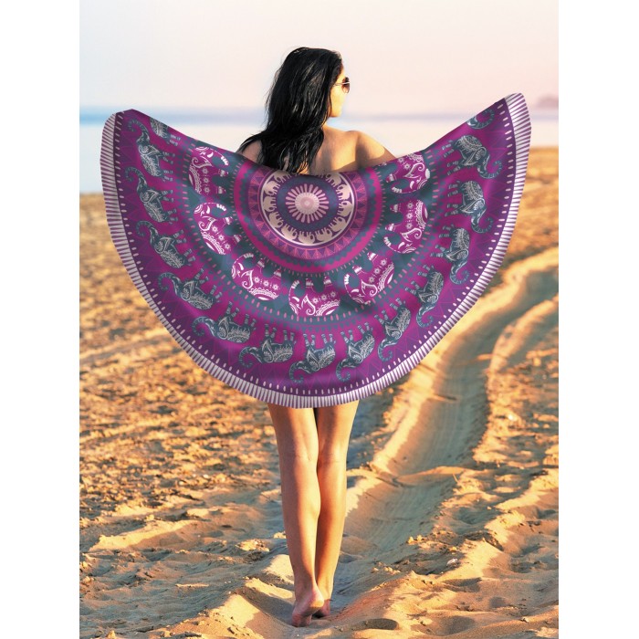 JoyArty Парео и Пляжный коврик Фиолетовая мандала 150 см pama_378621 - фото 1