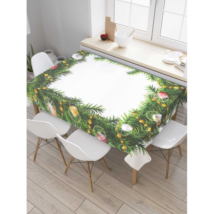 

JoyArty Скатерть прямоугольная Рождественская виньетка 145x120 см, Скатерть прямоугольная Рождественская виньетка 145x120 см