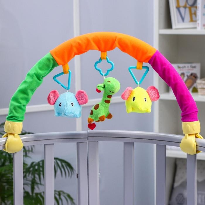 

Крошка Я Дуга игровая мягкая на коляску и кроватку Слоники 3 игрушки, Дуга игровая мягкая на коляску и кроватку Слоники 3 игрушки