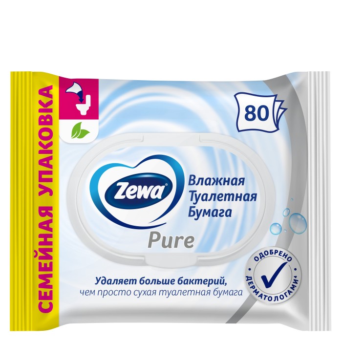 

Zewa Влажная туалетная бумага Pure 80 шт., Влажная туалетная бумага Pure 80 шт.