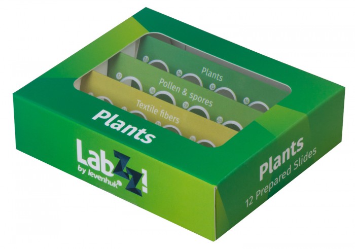 Наборы для опытов и экспериментов Levenhuk Набор микропрепаратов LabZZ P12 (растения)