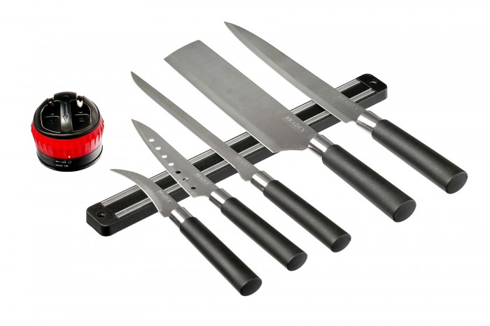 Bradex Набор ножей Самурай с ножеточкой и магнитным держателем (5 предметов)