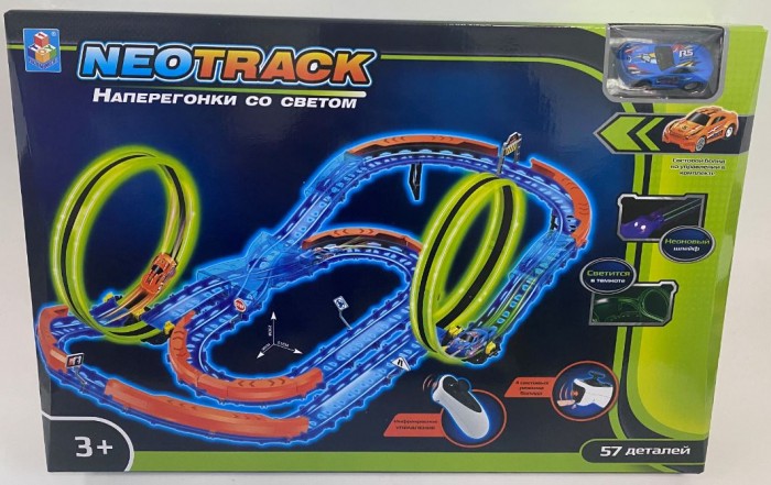 Машины 1 Toy Neotrack Автотрек светящийся (57 деталей)
