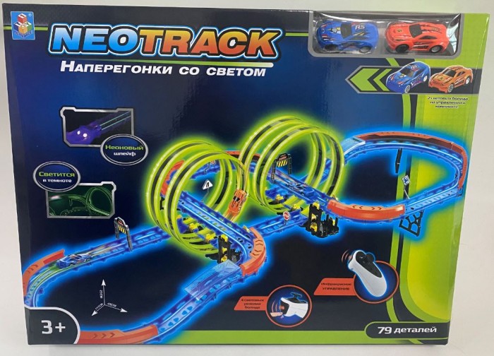 Машины 1 Toy Neotrack Автотрек светящийся (79 деталей)