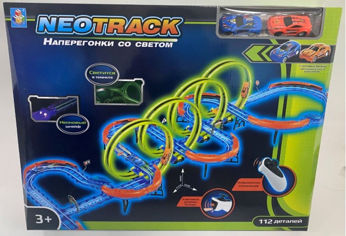 Машины, 1 Toy Neotrack Автотрек светящийся (112 деталей)  - купить со скидкой