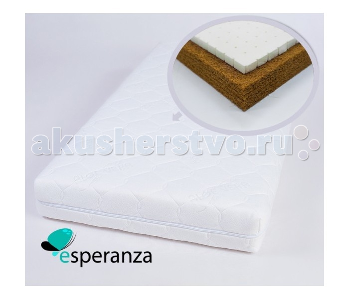 Матрас Esperanza Il Sogno Di 120х60х7Il Sogno Di 120х60х7 Матрас Esperanza Il Sogno Di 120х60х7Il Sogno Di 120х60х7Детский матрас Esperanza Il Sogno Di - двухсторонний матрас Кокос + Латекс. Мягкий с одной стороны и жесткий с другой. Кокосовая койра представляет собой жесткий материал, который получается путем прессовки волокон кокоса и последующей их технологической обработки при помощи специальной латексной жидкости. Этот материал обладает высокой жесткостью и износостойкостью, что значительно продлевает его срок службы. Такой наполнитель отлично подходит для изготовления ортопедических матрасов. Прессованная монолитная кокосовая плита позволяет принять телу ровное горизонтальное положение. Второй слой после кокосовой плиты - слой натурального латекса, толщиной 3 сантиметра. Он прекрасно работает на сжатие, имеет способность быстро восстанавливать свой прежний вид и является очень долговечным материалом.<br>