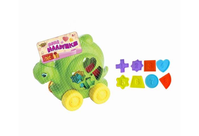 

Каталка-игрушка Yako Сортер Черепашка на колёсиках с верёвочкой, Сортер Черепашка на колёсиках с верёвочкой