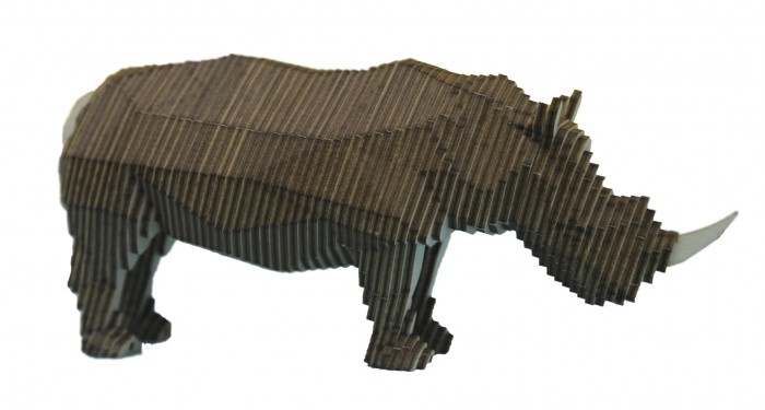 Uniwood Деревянный конструктор Носорог с набором карандашей
