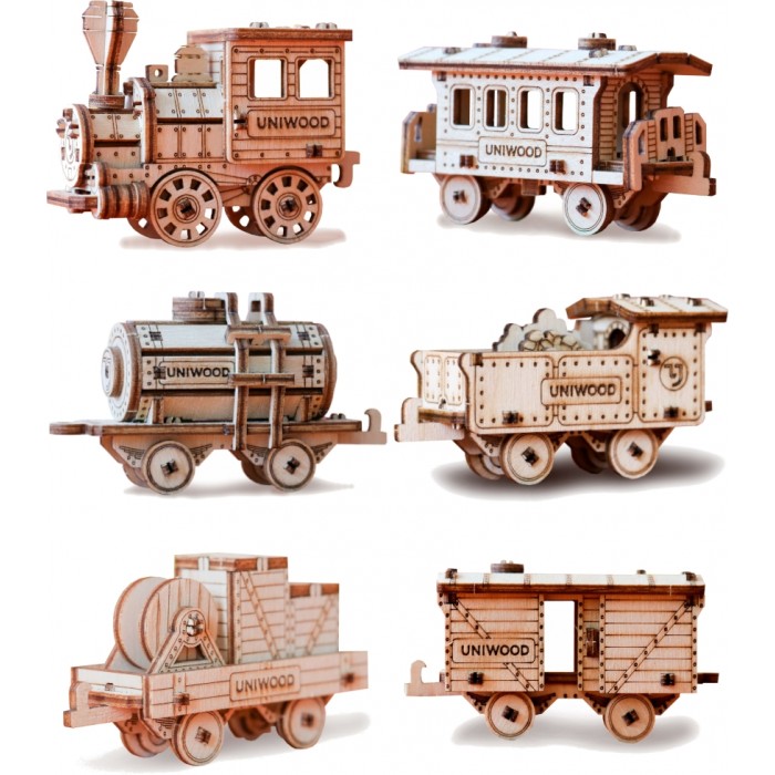 Картинка для Сборные модели Uniwood Деревянный конструктор Набор Поезд