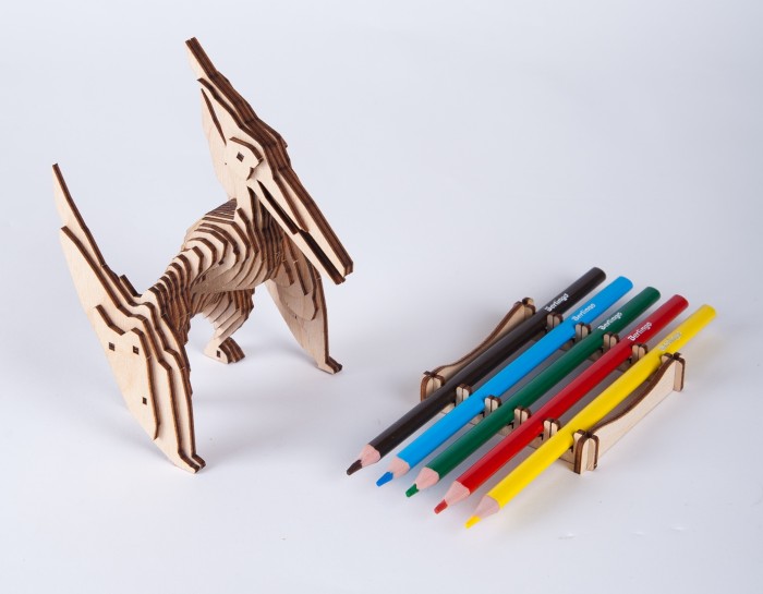 Картинка для Сборные модели Uniwood Деревянный конструктор Птеродактиль с набором карандашей