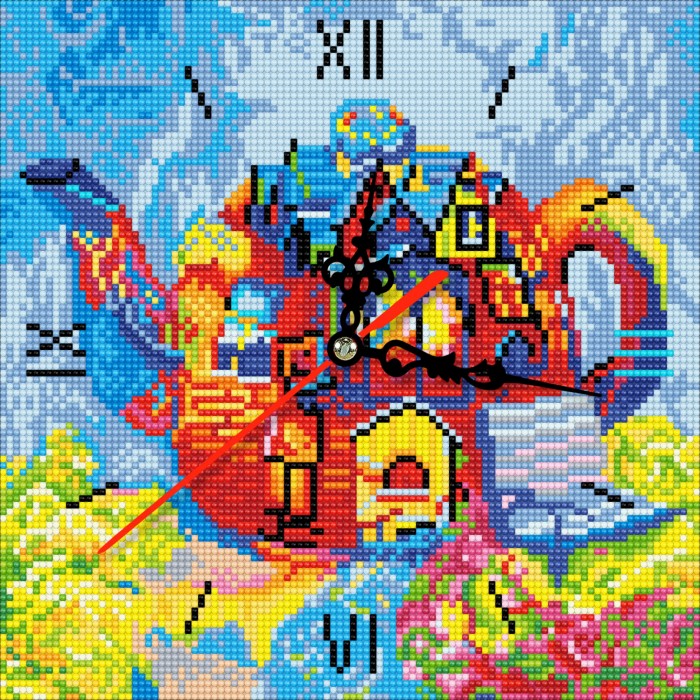 

Color Kit Алмазная мозаика часы Чайный дом 30х30 см, Алмазная мозаика часы Чайный дом 30х30 см