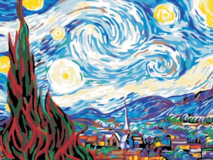 Color Kit Картина по номерам на подрамнике Звездная ночь Ван Гог 50х40 см