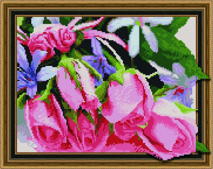 

Paintboy Алмазная картина на подрамнике Изящные розы 50х40 см, Алмазная картина на подрамнике Изящные розы 50х40 см