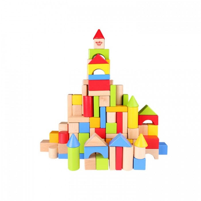 фото Деревянная игрушка tooky toy набор кубиков 100 шт.