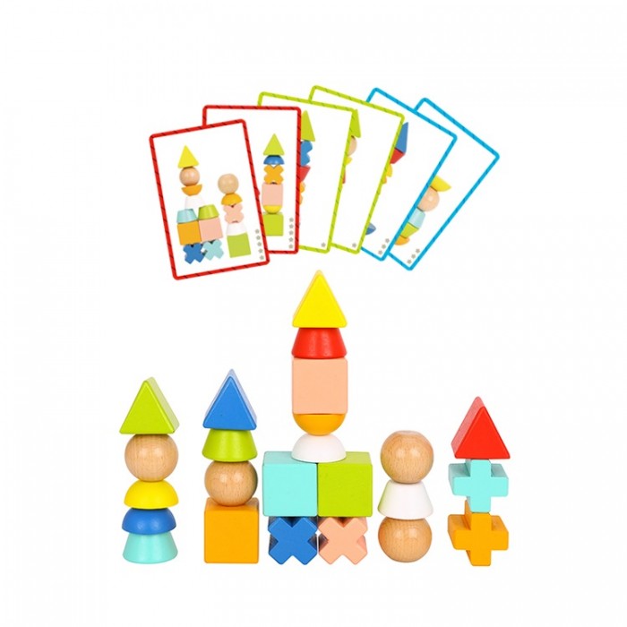 Деревянные игрушки Tooky Toy Кубики с карточками