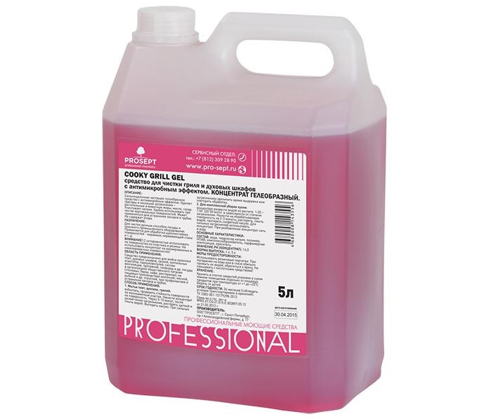 Бытовая химия Prosept Cooky Grill Gel Средство для чистки гриля и духовых шкафов 5 л средство для чистки стекла help свежий озон 5 л