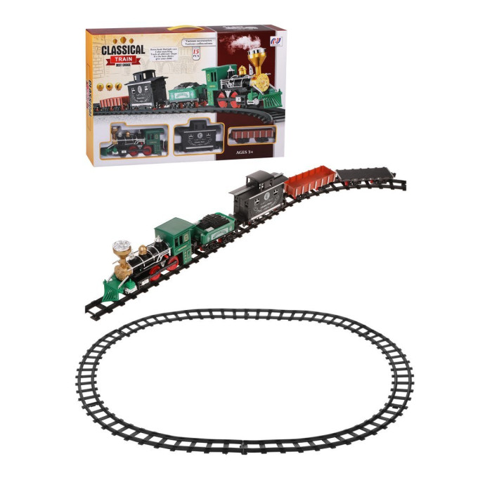 Железные дороги Наша Игрушка Игровой набор Железная дорога со светом и звуком (10 деталей) игрушка детская железная дорога синий трактор 1904b300 r 20 5х29х3 2 см