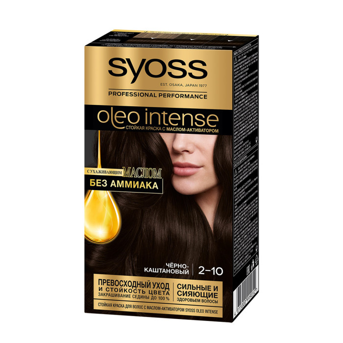 фото Syoss oleo intense краска для волос 2-10 чёрно-каштановый